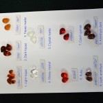 Vzorník barev skleněných hroznů matné/lesklé sklo 1