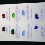 Vzorník barev skleněných hroznů matné/lesklé sklo 2