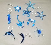 Skleněné figurky mořských tvorů