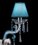 nástěnná lampička s modrým stínítkem