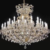 The 36 flames Maria Theresa crystal chandelier with crystal almonds
