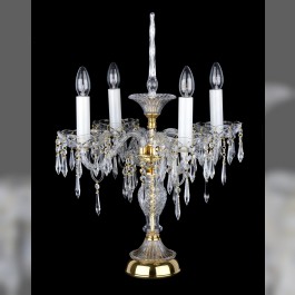 Dekorativní křišťálová lampa se 4 rameny a skleněnou špičkou ve tvaru rampouchu