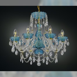Luxusní modré svítidlo z křišťálového skla
