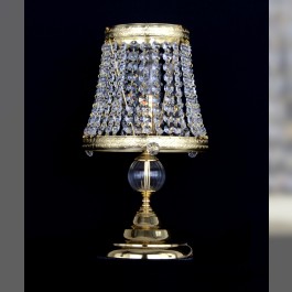 Dekorativní křišťálová stolní štrasová lampa s jednou svíčkovou žárovkou