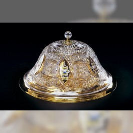 Luxusní přisazený lustr z brošeného skla se zlatým dekorem