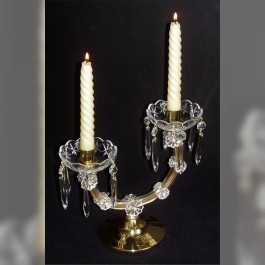 Dekorativní svícen ve stylu Marie Terezie pro dvě svíčky Crystal GOLD