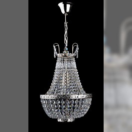 Stříbrný košový lustr včetně stropní růžice