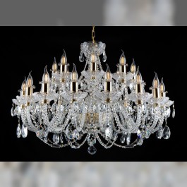Velký luxusní český křišťálový lustr s 24 žárovkami