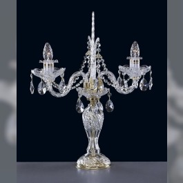 Luxusní broušená skleněná lampa na stůl