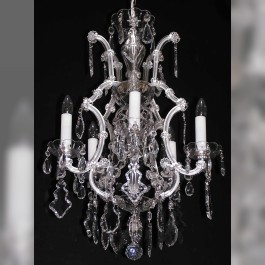 Stříbrný Tereziánský kř. lustr pro osvětlení pokoje s vyšším stropem