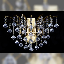 Nástěnné svítidlo Crown se dvěma žárovkami v matné mosazi