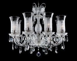 8 ramenny celo-broušený křišťálový lustr Bohemia Crysta GLASS