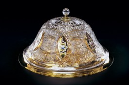 Luxusní přisazený lustr z brošeného skla se zlatým dekorem