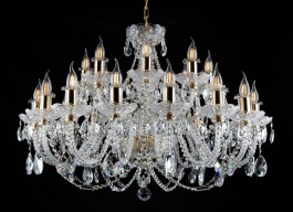 Velký luxusní český křišťálový lustr s 24 žárovkami