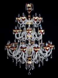 Luxusní rubínový křišťálový lustr s rameny