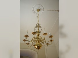 10-ti ramenný holandský lustr z leětěné mosazi