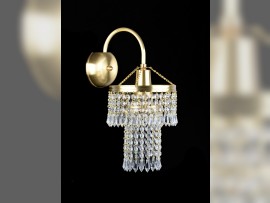 Nástěnné svítidlo ve tvaru košíku STRASS – z matné mosazi, tvořící sadu s lustry, 18 x 41 cm / 1 žárovka, kód N-7110-1-ZM