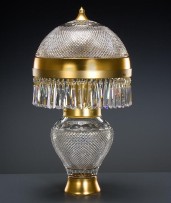 Luxusní stolní křišťálová lampa matový GOLD