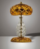 Oranžová stolní lampa z Ambrového skla