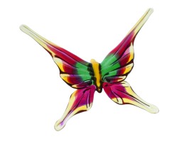 Deatil ručně vyrobeného skleněného motýlku