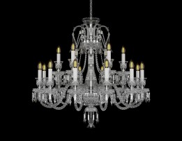 Baccarat lampa s 18 rameny stříbrného kovu