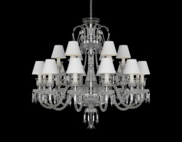 Baccarat lampa s 18 rameny stříbrného kovu se stínidly