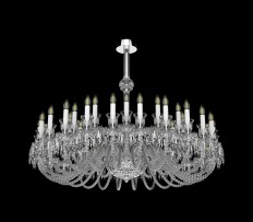 Extra velký lustr Baccarat s 36 rameny se speciálním zavěšením na strop