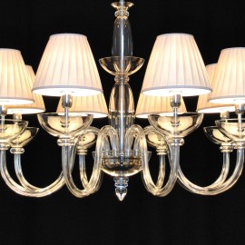 The design smooth glass chandelier with lampshades 8 bulbs