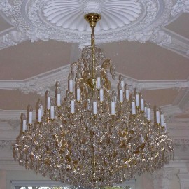 The 48 flames Maria Theresa chandelier - Gold brass (Extended)