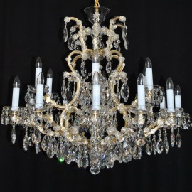 The 18 flames Maria Theresa chandelier - standard gold brass