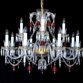 Křišťálový lustr "RED BELLS" ve stylu Baccarat