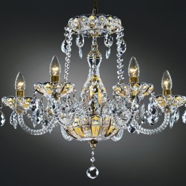 6-Arams Crystal chandelier high enamel on a golden background