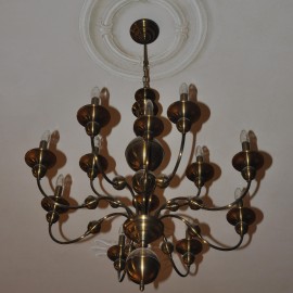 Dutch chandeliers made of manually pressed stained brass parts ANTIK