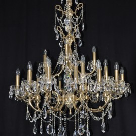 The large 28 arms Cast brass crystal chandelier