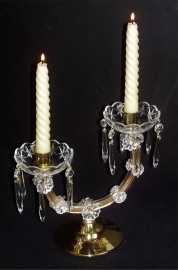 Dekorativní svícen ve stylu Marie Terezie pro dvě svíčky Crystal GOLD