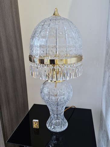 Luxusní velká křišťálová stolní lampa
