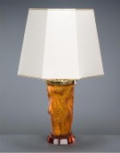Oranžová stolní lampa (ambrové sklo)